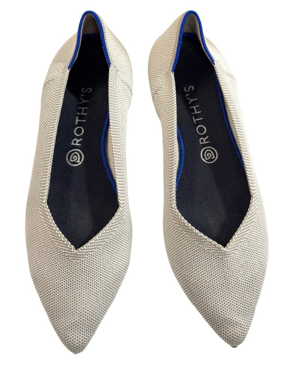 Rothy's The Point II Flax Birdseye Flats Diamond Twill Women's US Size 10.5 - Picture 4 of 8